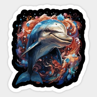 Patriotic Dolphin Sticker